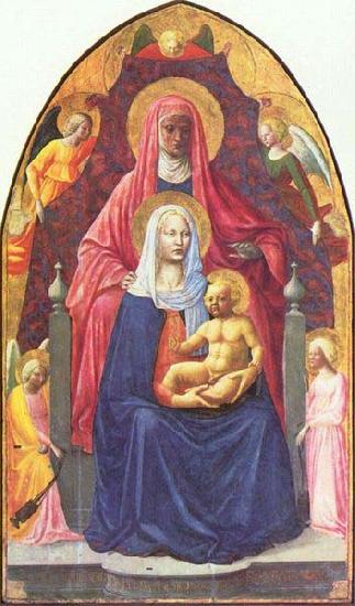 MASOLINO da Panicale Madonna and Child, Saint Anne and the Angels France oil painting art